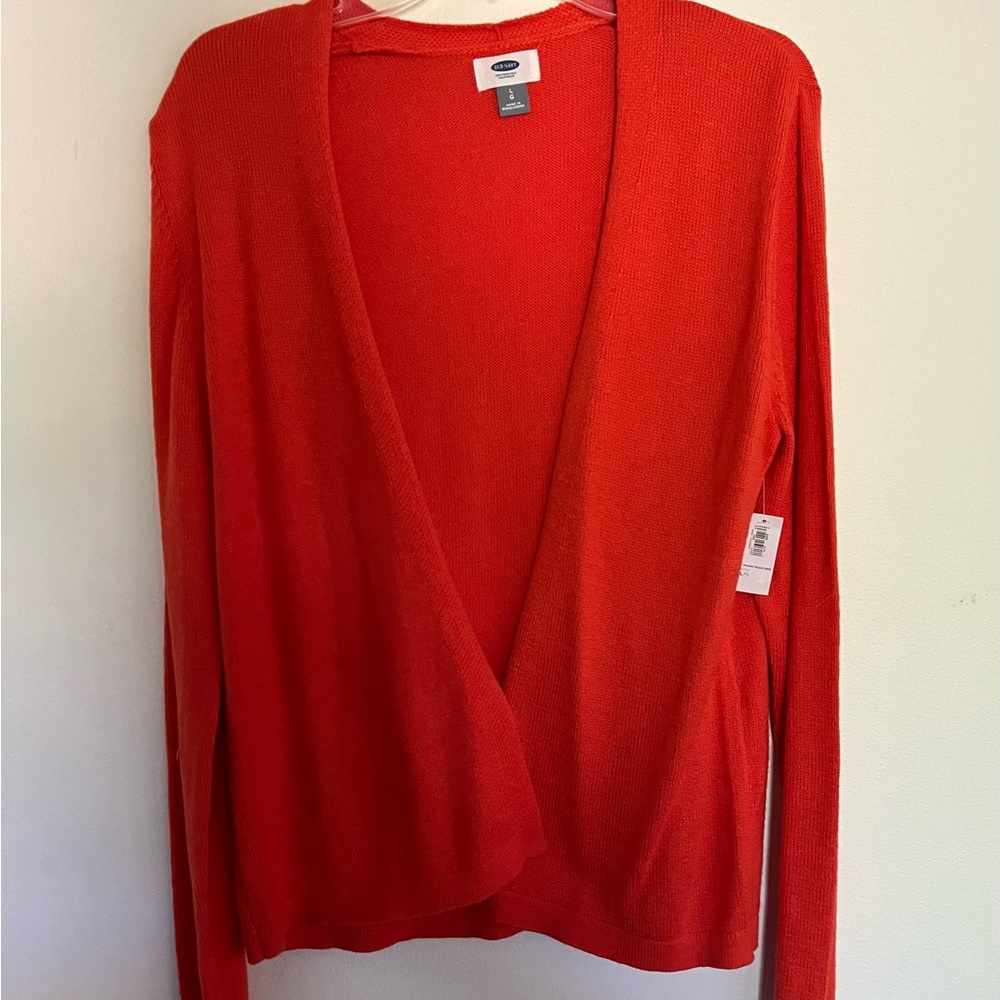 Old Navy open cardigan NWT in size L in reddish Orange